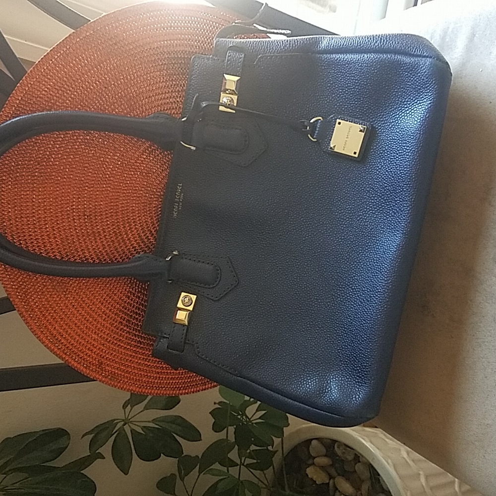 Henri Bedal satchel leather _ dark royal blue _ gold
